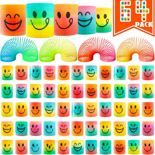 Cocurb 64 Pcs Mini Spring Party Favors for Kids 4-8 - Fun Goodie Bag Stuffers for Birthdays, Classroom Prizes, and Small Toys Gifts (4 Assorted Designs)