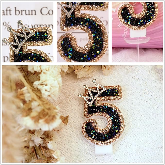 Saododku Birthday Candles for Cake, 0123456789 Number Candles for Birthday Cakes with Sparklers, 3.15" Large Cake Candles for Baby Girl/Boy Birthday, or Wedding Party Decorations(4#)