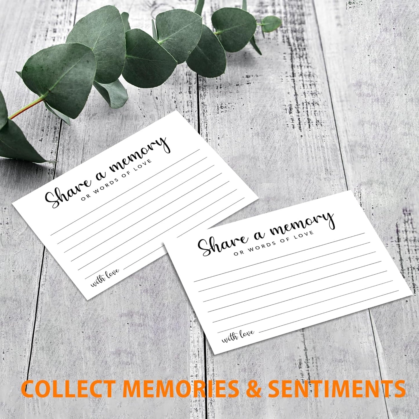 Minimalism Share a Memory Cards for Celebration of Life, Graduation, Retirement, Birthdays, Guest Book Ideas, Funeral Sign In Book For Memorial Service, 4x6 Inches Set of 50 Pcs -A06