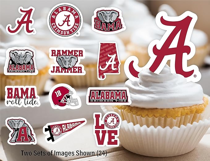 University of Alabama Party Supplies for Bama Football, Roll Tide Birthday Gift, UA Graduation Party Banner and Cake Toppers Roll Tide (42 Pieces) (Alabama Crimson Tide)