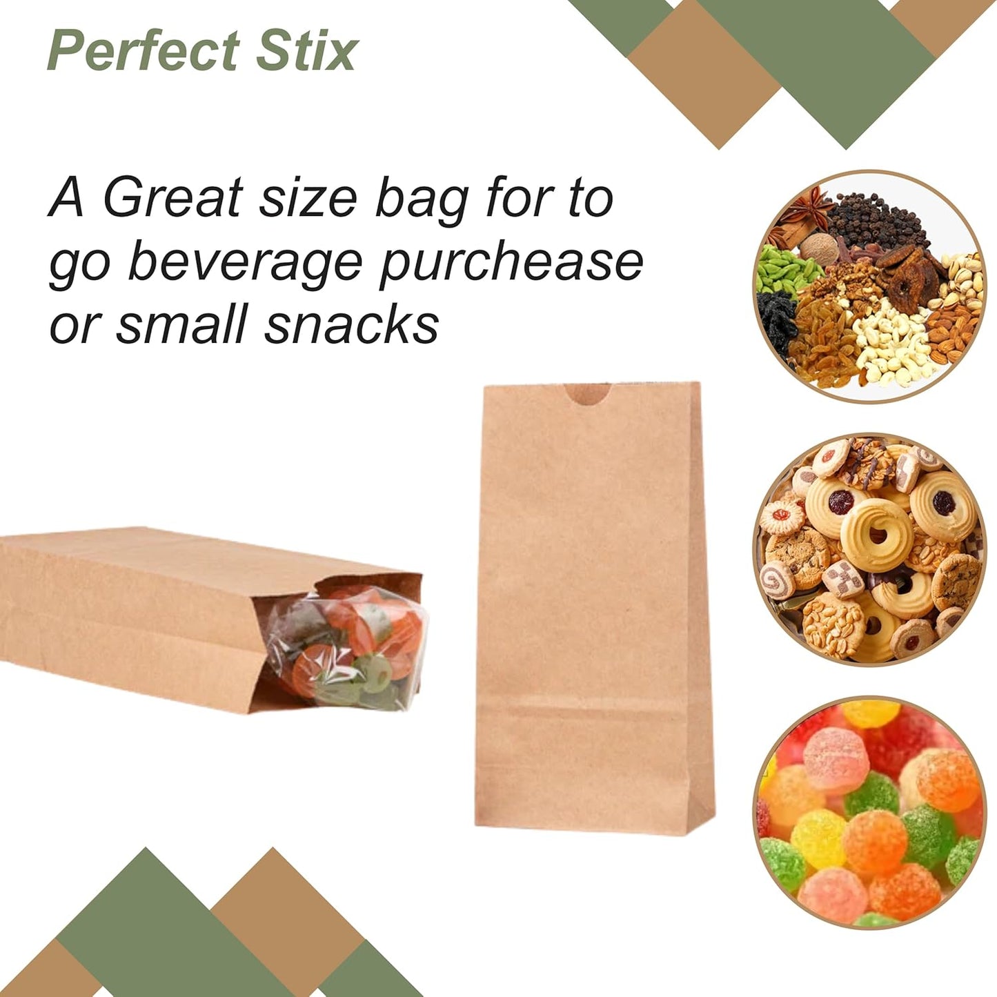 1lb Brown Bags- Pack of 100 (3.5"W x 6.5"H x 2.3"L)