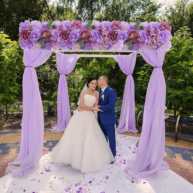 Dinning Table Centerpieces Purple Roses Artificial Flower Arch Panels Silk Floral Swag Flower Rows for Wedding Party Home Dining Table Arrangements