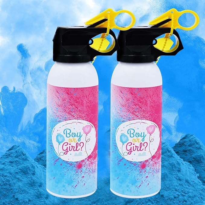 Gender Reveal Fire Extinguisher Color Smoke-Set of 2,Baby Revel Extinguishers Smoke for Boy or Girl Gender Reveal Ideas,Fire Extinguishers Pink or Blue Smoke for Gender Reveal Decorations