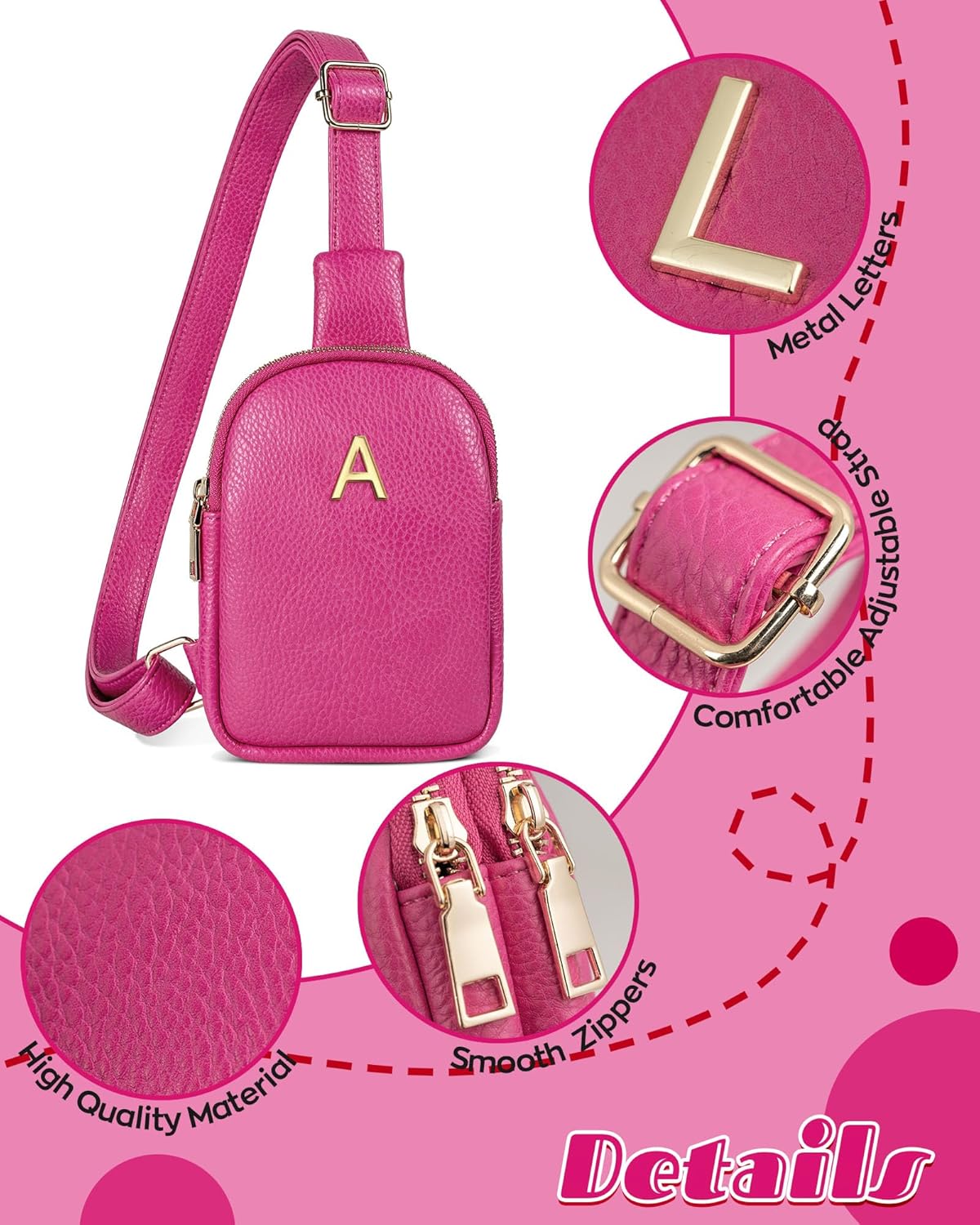 Birthday Gifts for 8-12, 13-19 Year Old Girls, Cross body Bags Fanny Pack with Letter, Gifts for Teen Girls, Graduation Gifts for 5th 8th Grade Girls, Cute Trendy Stuff for Tweens Teens