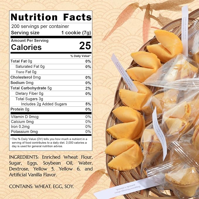 East and Else Fortune Cookies, Individually Wrapped, Vanilla Flavor, Premium Bulk Pack, Made in USA (200 Count)