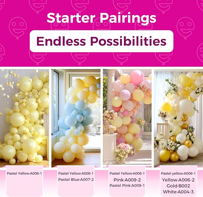 Bezente Pastel Yellow Giant Balloons 36 Inch - 8 Pack Jumbo Yellow Balloons Large Round Light Yellow Latex Balloons for Birthday Bridal Shower Wedding Sunflower Party Decorations
