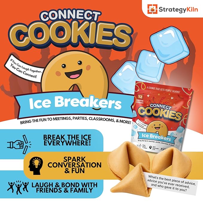 Connect Cookies – Icebreaker Fortune Cookies for Team Building, Meetings & Events | Fun Conversation Starters for Work, Parties, and Offsites