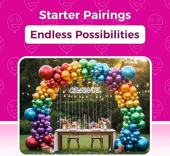 Bezente Metallic Chrome Giant Balloons 36 Inch - 8 Pack Jumbo Assorted Latex Balloons Large Round Colorful Party Balloons for New Years Birthday Bridal Shower Wedding Decorations 2026