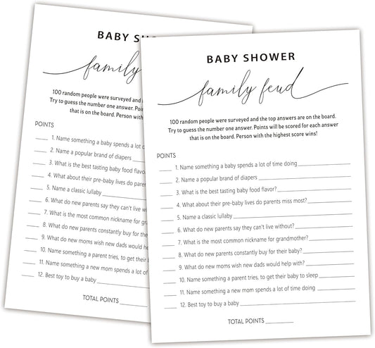 Baby Shower Family Feud Game - Pack of 30 Game Cards 1 Answer Key, Baby Shower Game for Boy & Girl, Gender Neutral Baby Shower Decorations, Baby Feud Game Supplies-07