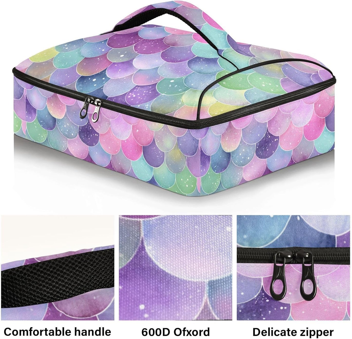 Casserole Carriers for Hot or Cold Food Reusable Casserole Dish Carrier Insulated Thermal Large Capacity Durable Perfect for Party Camping Family Gatherings Yellow Fish