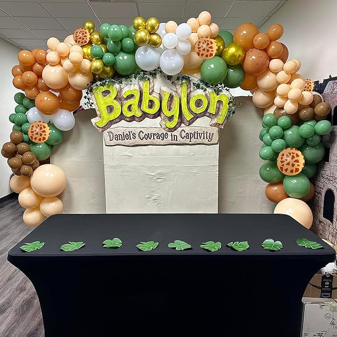 Green Brown Balloons 60 Pcs Jungle Safari Sage Green Brown Gold Cream Balloons Retro Khaki Avocado Apricot Balloon for Boys Giraffe Woodland Animal Baby Shower Birthday Party Decorations