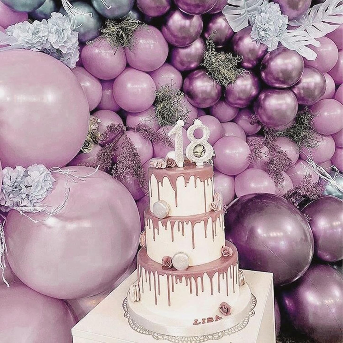PartyWoo Dusty Purple Balloons 100 pcs Different Sizes of 18 12 10 5 Inch Matte Lavender Lilac Latex Helium Balloon Arch Kit Garland for Wedding Baby Shower Birthday Party Decorations Purple-F29