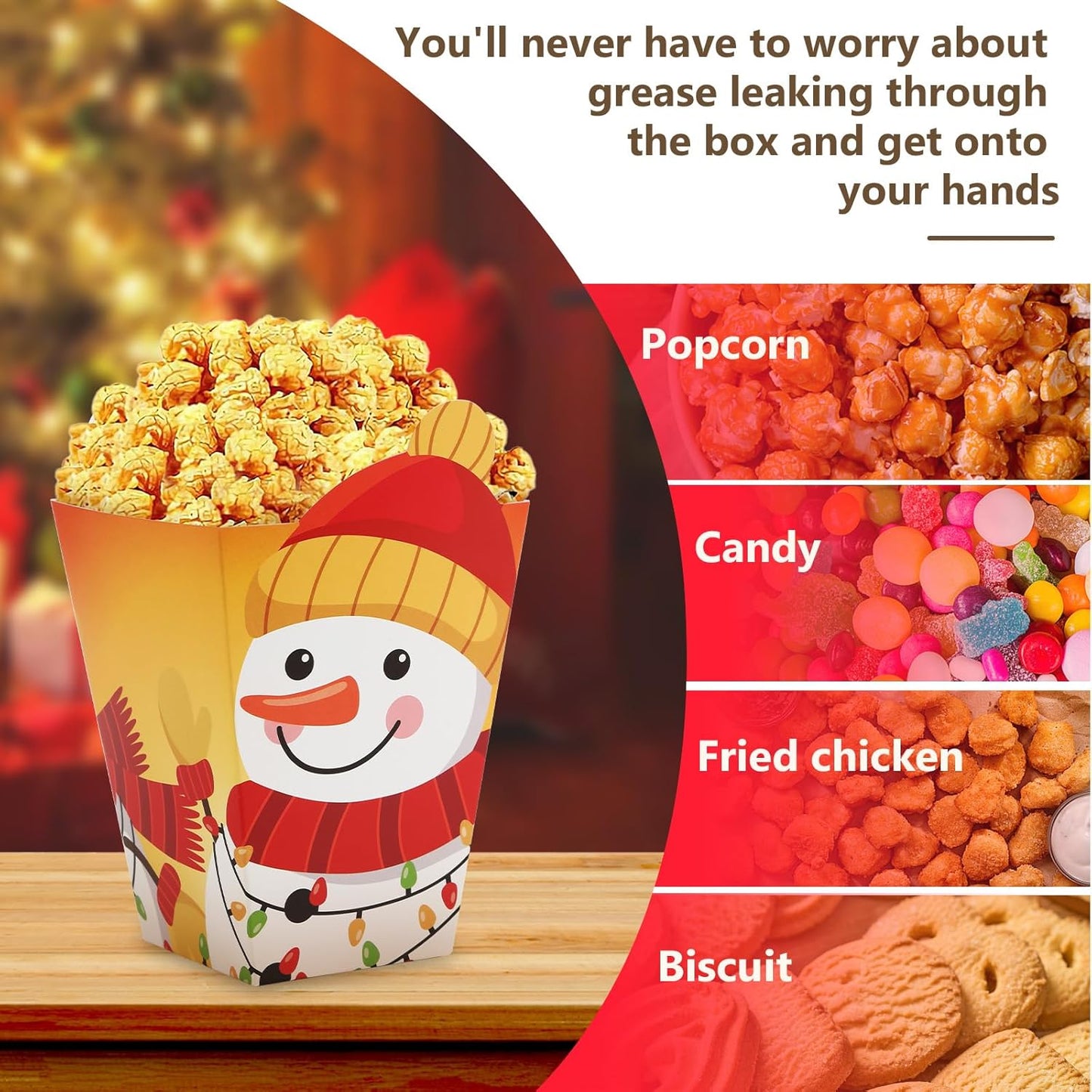 DECYOOL 24 Pcs Christmas Party Favors, Mini Christmas Popcorn Boxes Candy Cookie Treat Boxes for Birthday Party (4 Styles)