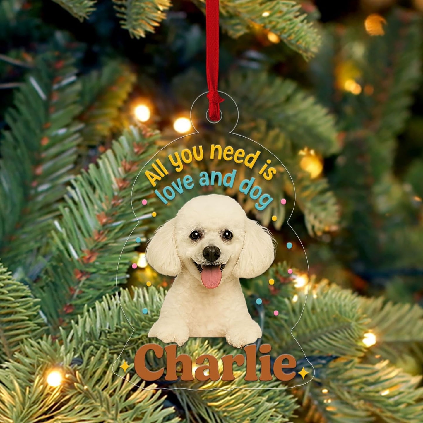 Custom Pet Photo with Name Ornament, Personalized Pet Gift, Gift For Pet Lover, Christmas Pet Decor Acrylic Ornament – Personalized Christmas Tree Decoration, Custom Holiday