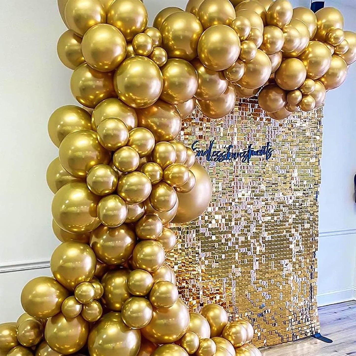 Labeol Metallic Gold Balloons Different Sizes 139PCS 18/12/10/5 Inch Chrome Gold Balloon Garland Arch Kit Quality Latex Balloons Gold Decorations for Wedding Party Birthday Graduation Baby Shower