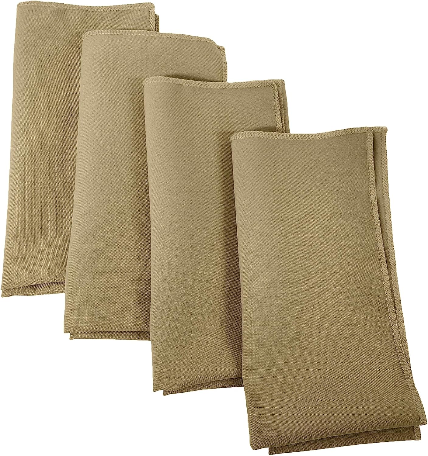 LA Linen 4-Pack Poly Blend Napkins - Soft, Washable, Stain and Wrinkle Resistant - Dinner and Party Napkins - 18x18 - Taupe