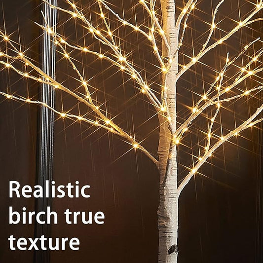 Fudios Lighted Birch Trees for Decoration 6FT Light up 330 LED Faux White Tree Plug in Artificial White Christmas Decor for Home Inside Xmas Wedding Party Gift Outdoor