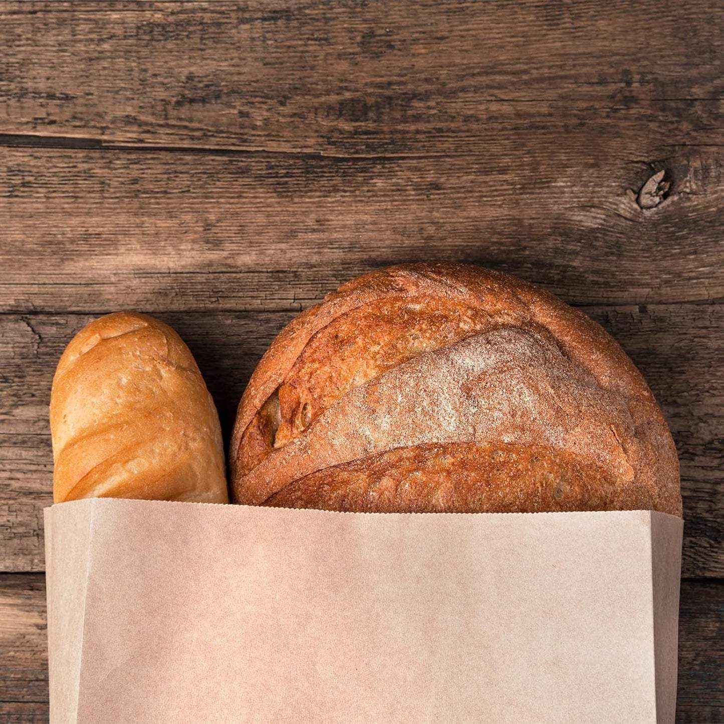 PATIKIL 9.84x9.84 Inch Paper Sandwich Bags, 100 Pcs Pastry Bag Small Pastry Bags Cookie Sleeves Food Packaging for Bakery Treats, Light Brown