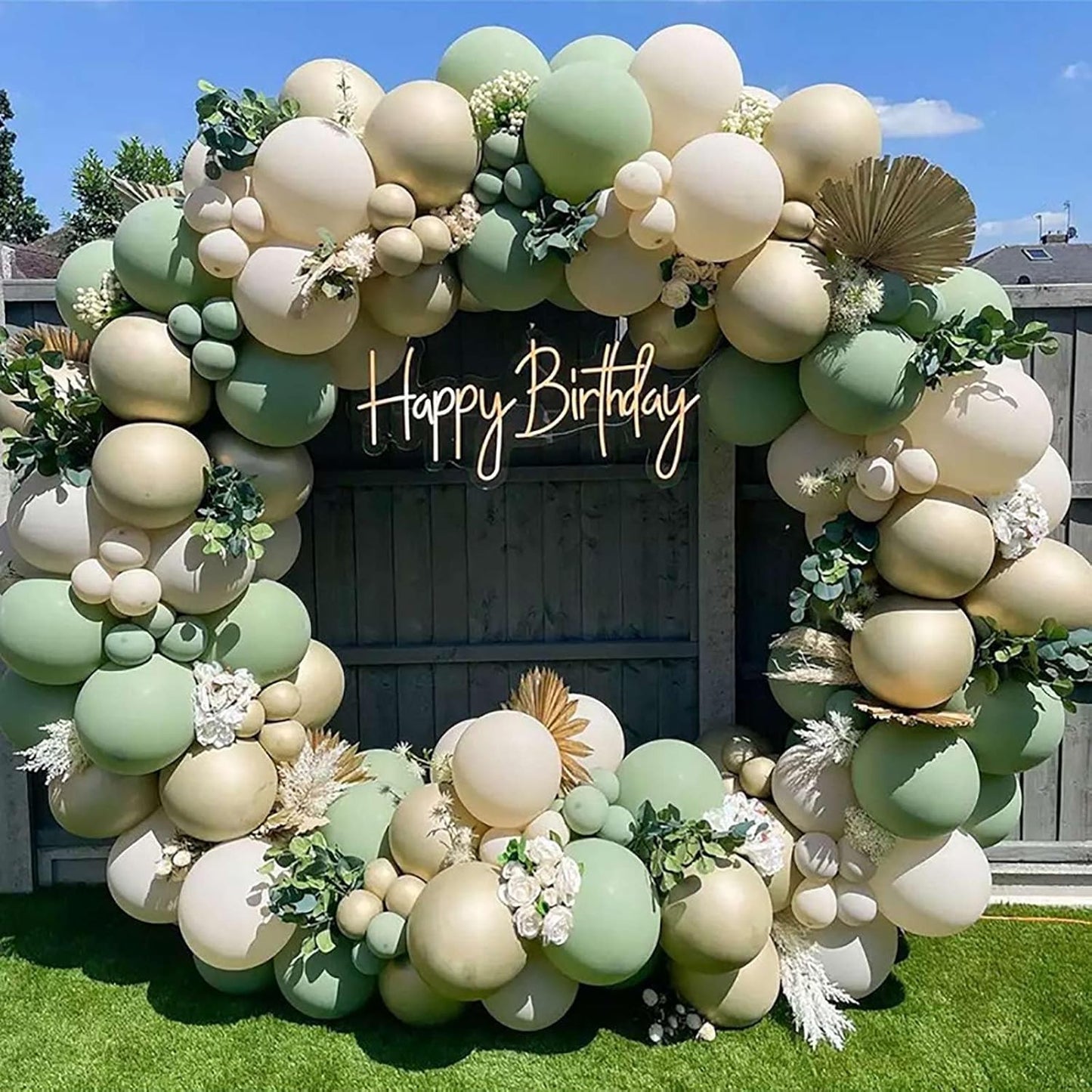 KALOR 10 Inch Retro Bean Green Balloons, 100 Pcs Latex Helium Balloons for Kid's Birthday Party Baby Shower Wedding Graduation Graduation Party Decorations