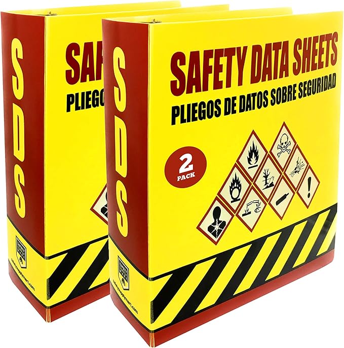 Performore SDS Binder - 3 Inch Heavy Duty 3 Ring Binder, English - Spanish Bilingual, Organize & Store up to 600 Safety Data Sheets with Ease, Pack of 2