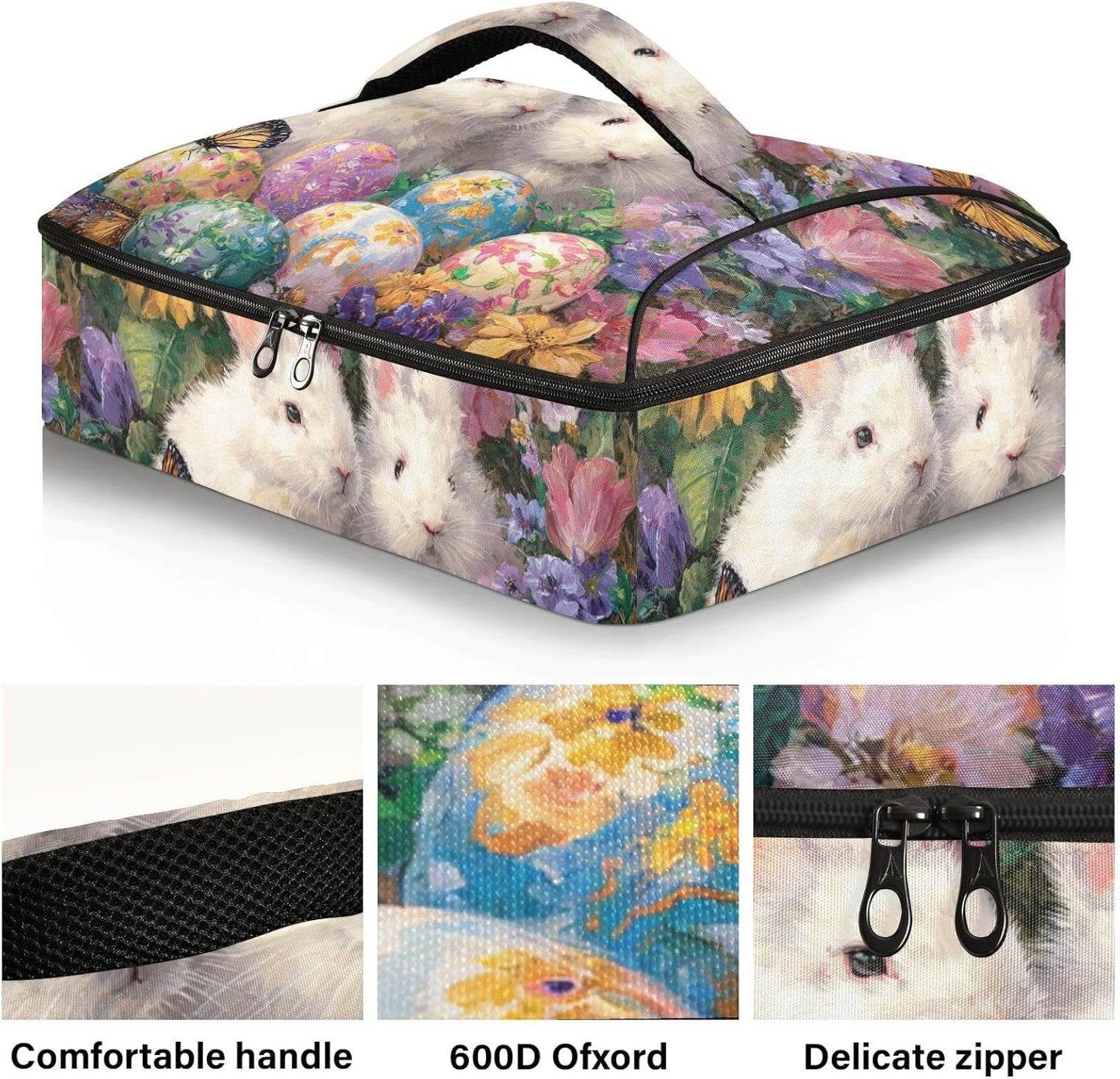 Casserole Carriers for Hot or Cold Food Reusable Casserole Dish Carrier Insulated Thermal Large Capacity Durable Perfect for Party Camping Family Gatherings Yellow Fish