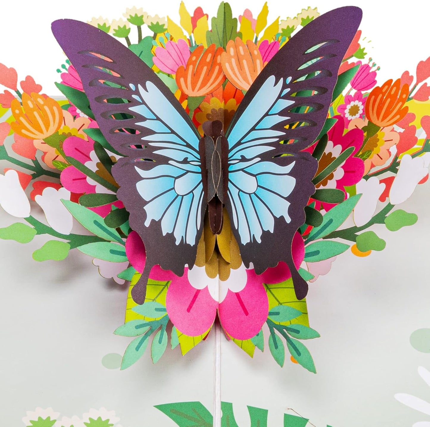 Paper Love 3D Spring Butterfly Pop Up Card, Gift for Birthday, Wedding, Anniversary, Thank You, Get Well, All Occasion or Just Because - 5" x 7" Cover - Includes Envelope and Note Tag