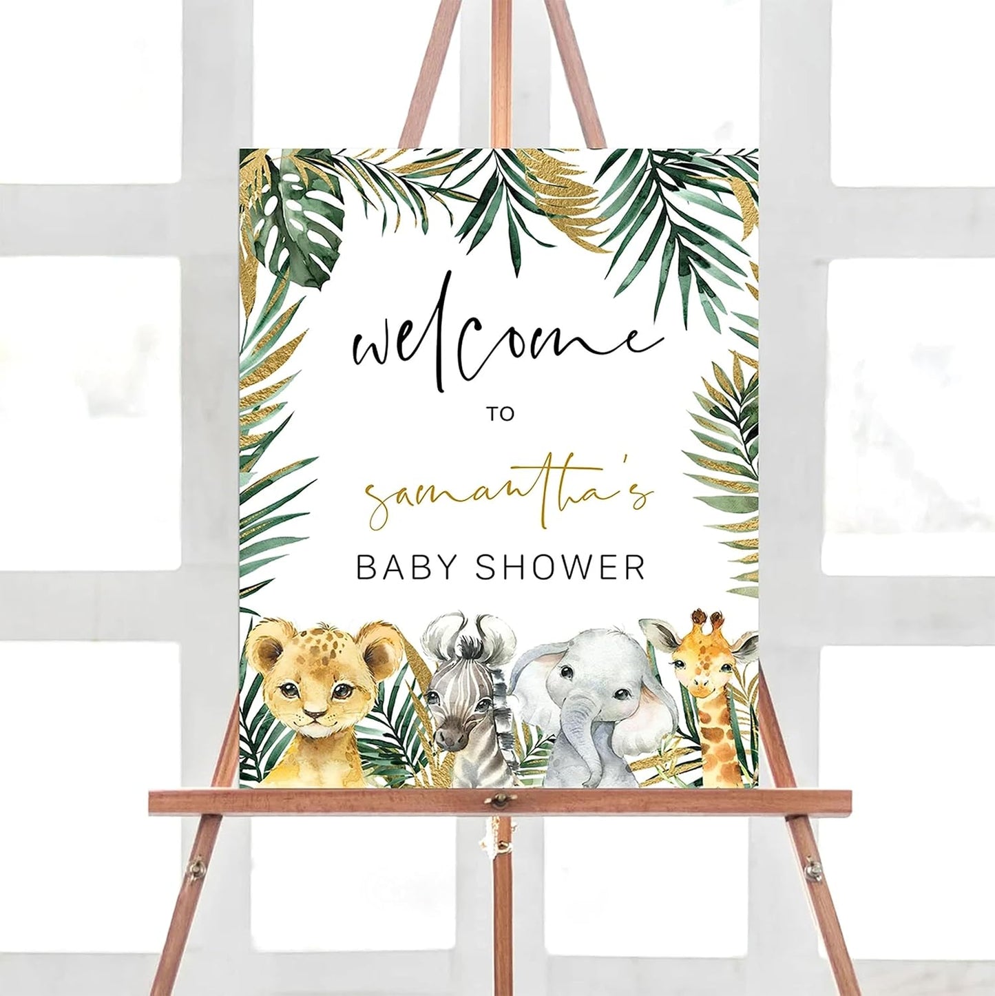 Woodland Baby Shower Signs, Personalized Welcome Sign to Baby Shower Party, Printable Woodland Animals Welcome Sign, Editable Greenery Baby Shower Sign Decoration, Gender Neutral Signs, Plastic Sign.