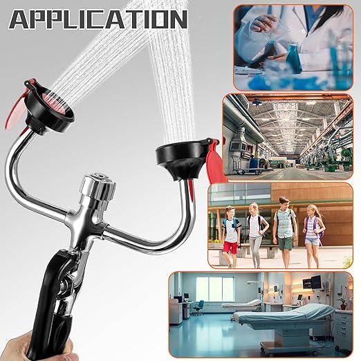 Handheld Eyewash Station Emergency Portable Eye Face Wash Kit Spray Head with 140mm Drench Hose for Labs Industrial Safety First Aid