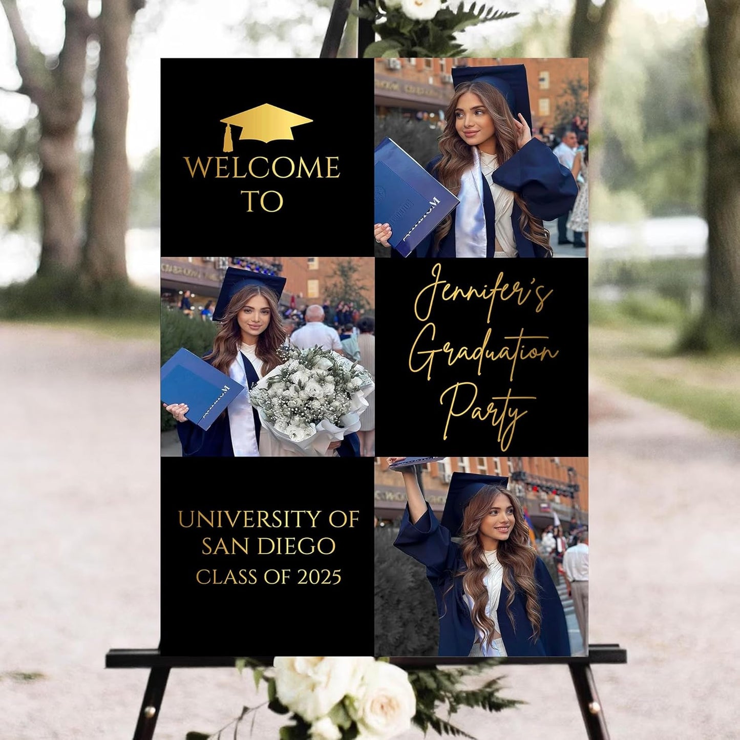 Personalized Graduation Party Welcome Sign With Photo, Graduation Decorations Senior 2025 Yard Sign, Custom Graduation Yard Signs Class of 2025, High School, College Sign For Graduation Party #17