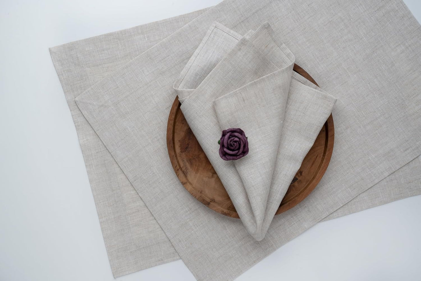 D'Moksha Homes Light Natural Linen Napkins 18 x 18 Inch - 100% Pure Linen Cloth Washable Dinner Napkins Set of 4 for Fall, Autumn and Halloween