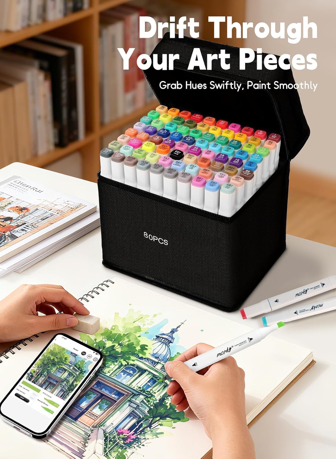 168+2 Colors Alcohol Markers with Free App, Chisel & Fine Tip Alcohol-Based Marker Set for Adults Kids, Dual Tip Artist Markers for Drawing, Coloring Illustration, Painting and Great Gift Idea
