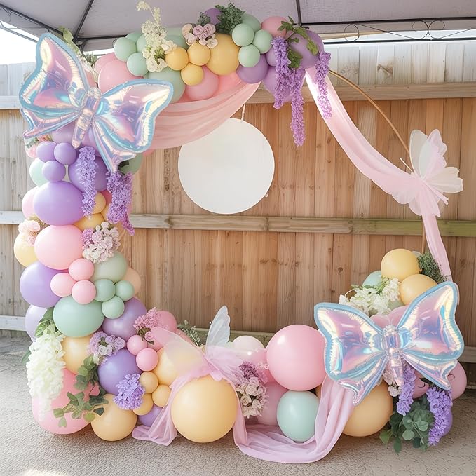 Dusty Green Purple Pink Balloon Arch Kit, Fairy Wildflower Balloons Pastel Pink Lavender Green Balloons for Girls First Fairtale Birthday Bridal Baby Shower Wedding Spring Garden Tea Party Decorations