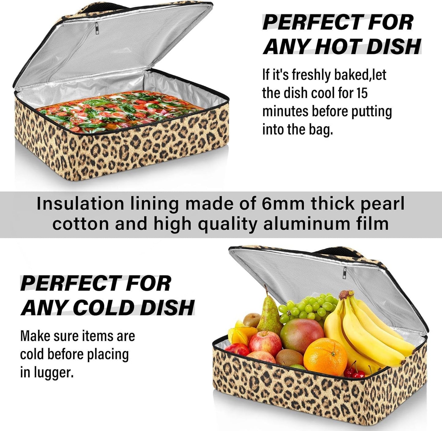 Casserole Carriers for Hot or Cold Food Reusable Casserole Dish Carrier Insulated Thermal Large Capacity Durable Perfect for Party Camping Family Gatherings Yellow Fish
