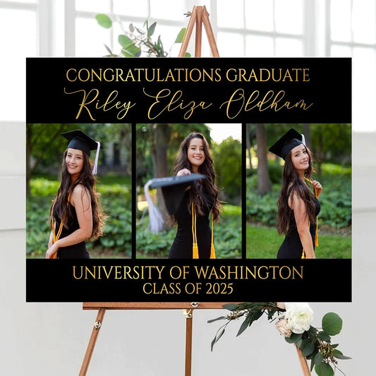 Personalized Graduation Party Welcome Sign With Photo, Graduation Decorations Senior 2025 Yard Sign, Custom Graduation Yard Signs Class of 2025, High School, College Sign For Graduation Party #9