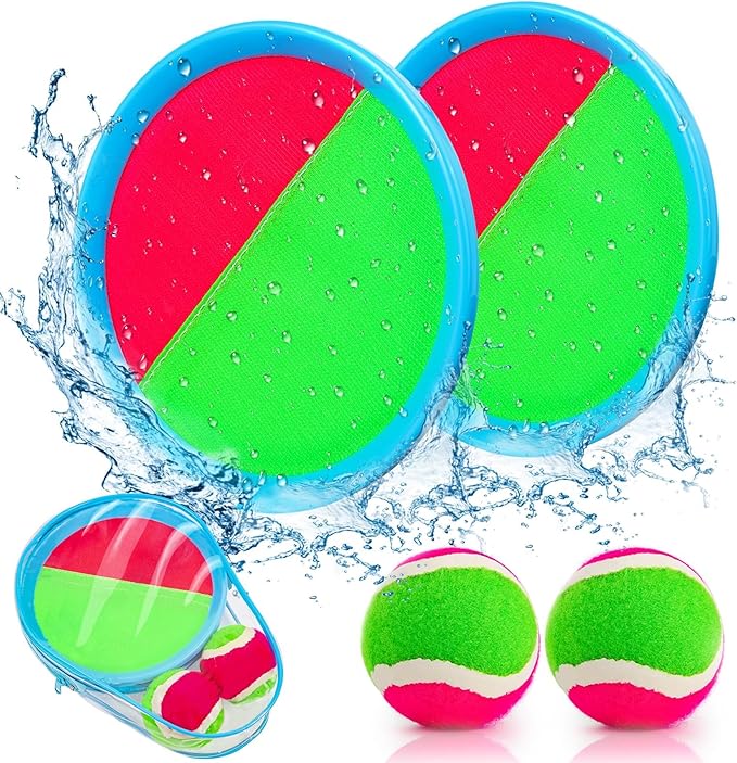 Qrooper Toddler Toys Toss and Catch Ball Set Christmas Stocking Stuffer for Kids Toddler, Toys for 3 4 5 6 7 8 Year Old Boys Girls Birthday Gift, Yard Outdoor Games for Kid Ages 4-8 8-12 Beach Pool