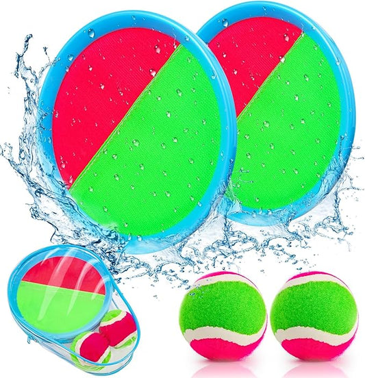 Qrooper Toddler Toys Toss and Catch Ball Set Christmas Stocking Stuffer for Kids Toddler, Toys for 3 4 5 6 7 8 Year Old Boys Girls Birthday Gift, Yard Outdoor Games for Kid Ages 4-8 8-12 Beach Pool