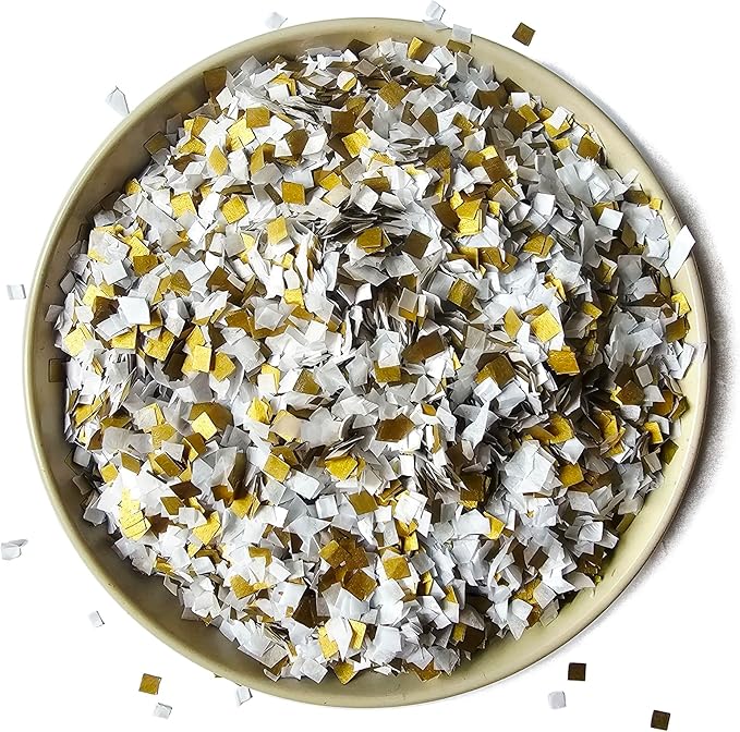 White Gold Confetti Mix Biodegradable Party Decor (75g/2oz
