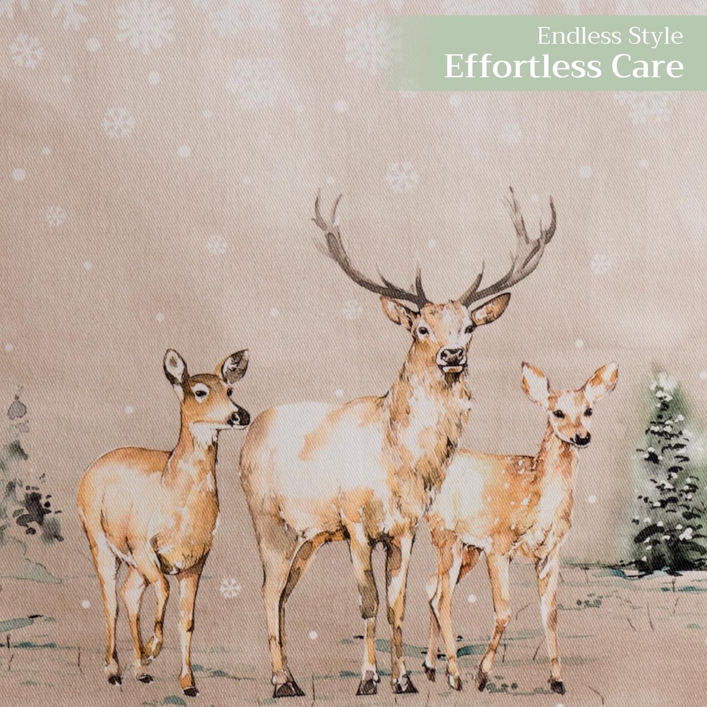 Maison d' Hermine Table Runner 100% Cotton Single Layer Table Runners 72 inches Long for Thanksgiving Christmas Decorations Home Kitchen Dining Party Wedding (Deer in The Woods, 14.5" x 72")
