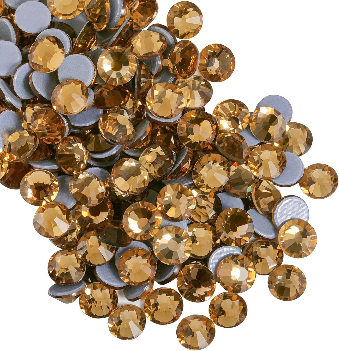 Beadsland Hotfix Rhinestones, 2880pcs Flatback Crystal Rhinestones for Crafts Clothes DIY Decoration,Light Colorado Topaz, SS6, 1.9-2.1mm