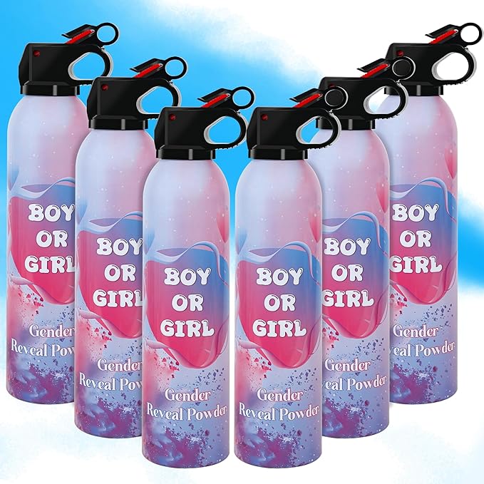 6 Pack Blue Gender Reveal Smoke Bombs for Baby Boy, Color Powder or Dust for Gender Announcement Idea, Baby Shower Decoration, Supply, Party