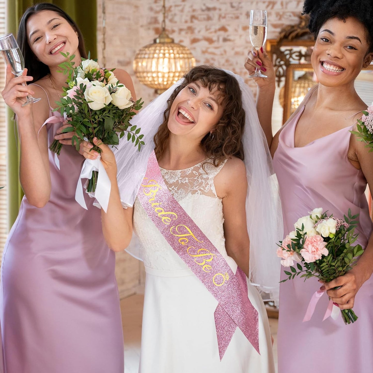 Bride to Be Sash with Gold Foil Letters Bridal Shower Hen Night Bachelorette Party Accessories