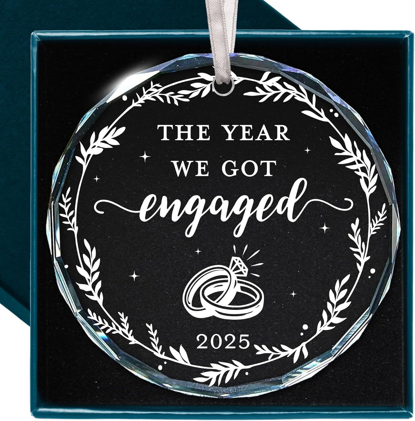 Engagement Ornament - Unique 2025 Engagement Gift for Couples, Celebratory First Christmas Engaged Ornament, Cool Keepsake for Bride to Be, Commemorating Our First Christmas Engaged in 2025