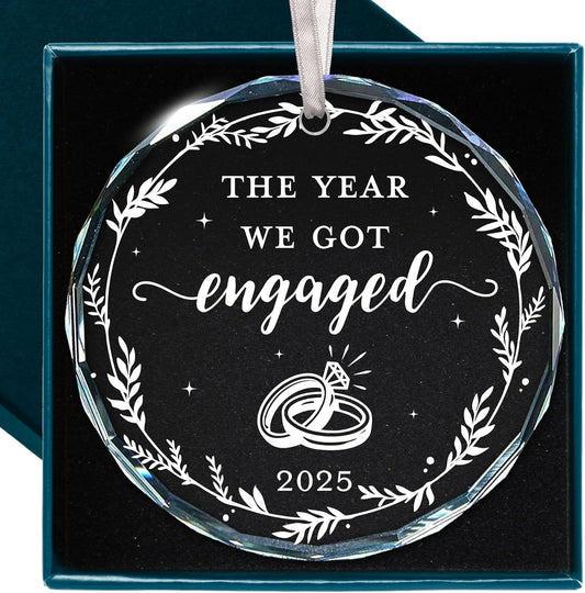 Engagement Ornament - Unique 2025 Engagement Gift for Couples, Celebratory First Christmas Engaged Ornament, Cool Keepsake for Bride to Be, Commemorating Our First Christmas Engaged in 2025