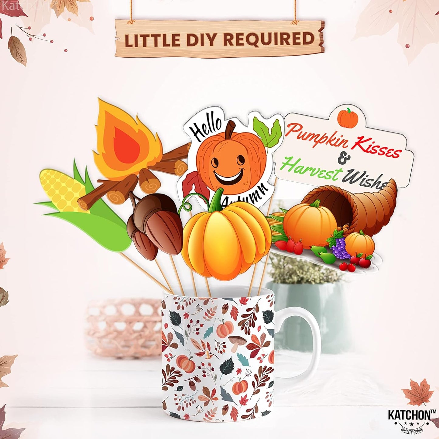 KatchOn, Happy Fall Photo Booth Props - Pack of 34 | Fall Photo Props | Festival Photo Props | Thanksgiving Photo Booth Props, Thanksgiving Props for Photoshoot