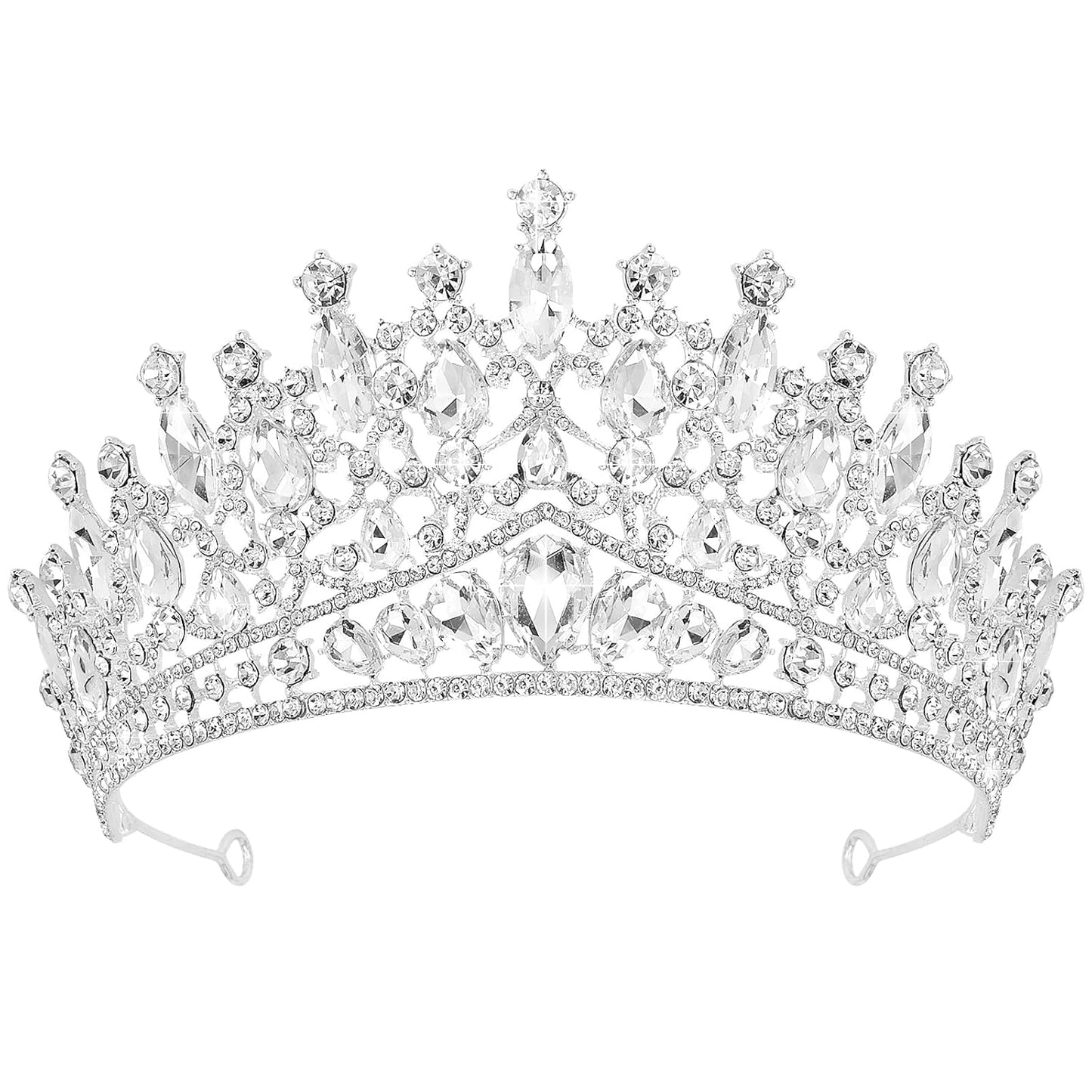 CAVETEE Birthday Crowns for Girls, Silver Tiaras and Crowns for Women and Girls Princess Crown and Tiara for Birthday Queen Parties Pageant Prom