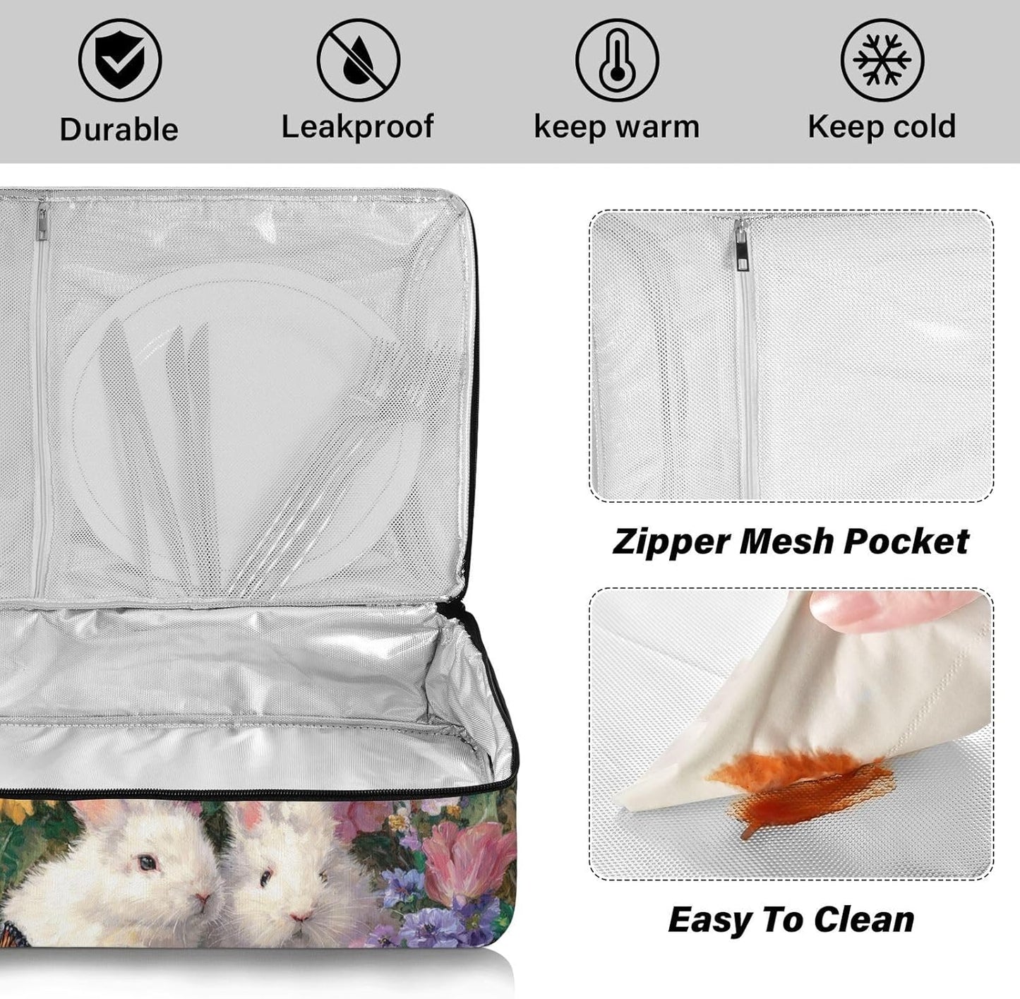 Casserole Carriers for Hot or Cold Food Reusable Casserole Dish Carrier Insulated Thermal Large Capacity Durable Perfect for Party Camping Family Gatherings Yellow Fish