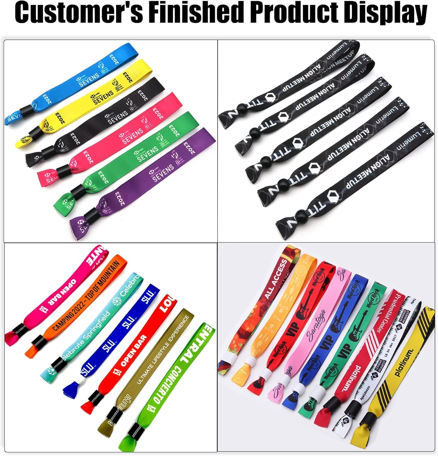 Custom Cloth Wristbands Personalized Wrist Bands 30/100/1000 Pcs Bulk with Text Logo, Colored Wristbands Events for Wedding, Lightweight Concert, Club Entrance Wrist Strap Party
