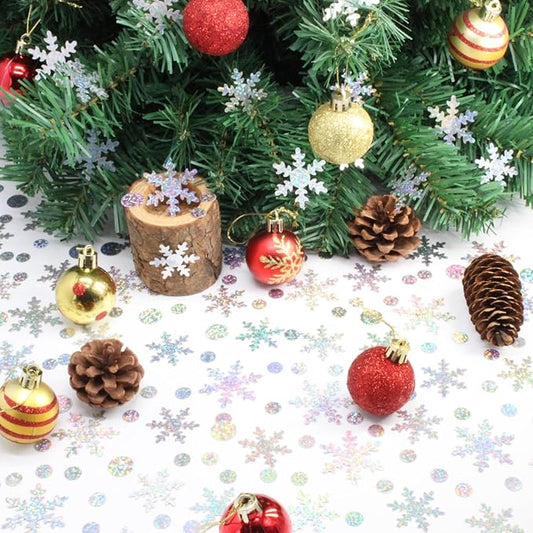 Snowflake Confetti - 300 PCS Glitter Christmas Sequins for Winter Wonderland Party Decorations, Iridescent Snow for Snowflake Decorations