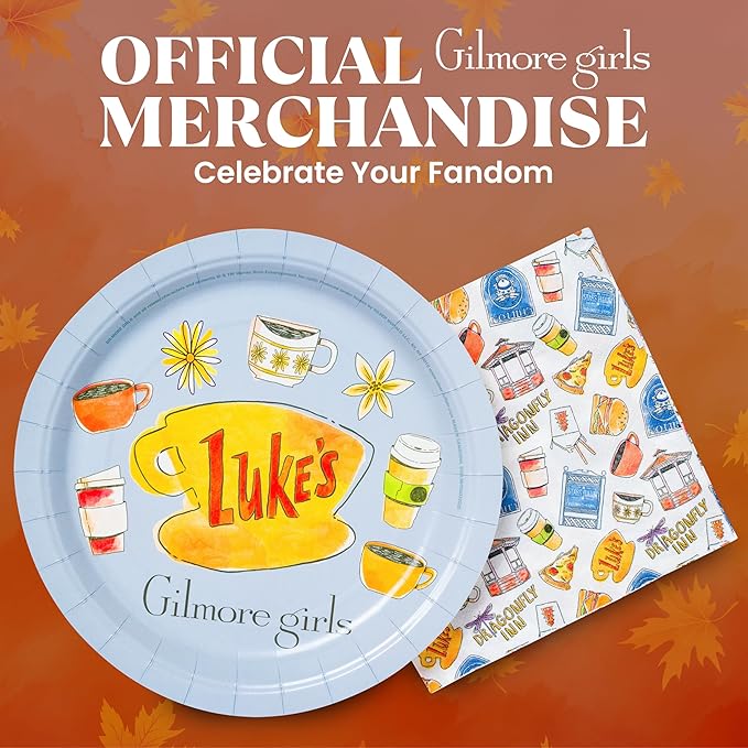 Silver Buffalo Gilmore Girls Paper Napkin and Plate Party Pack, 32 Count