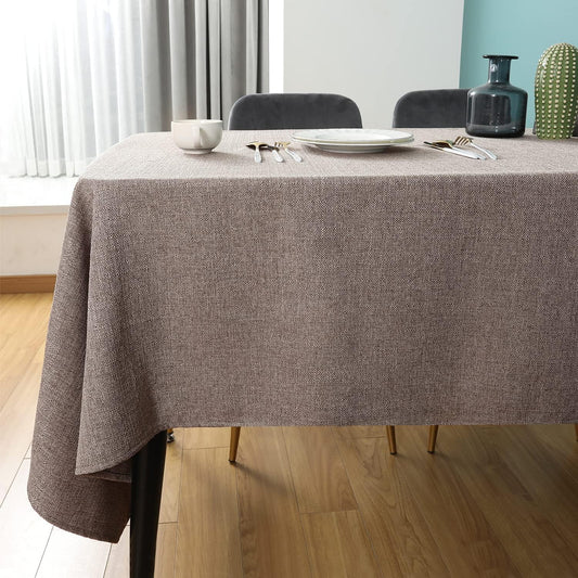 SEASHORE TREE Rectangle Tablecloth Linen Textured Table Cloths 57 x 85 Inch Waterproof Spill-Proof Wipeable Wrinkle Free Dining Table Cover for Buffet Party Wedding Outdoor and Indoor Use, Taupe Gray